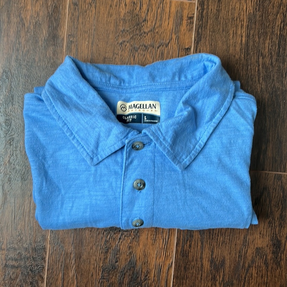 Magellan Outdoors Men’s Outdoor Campfire Slub Pocket Polo Shirt
